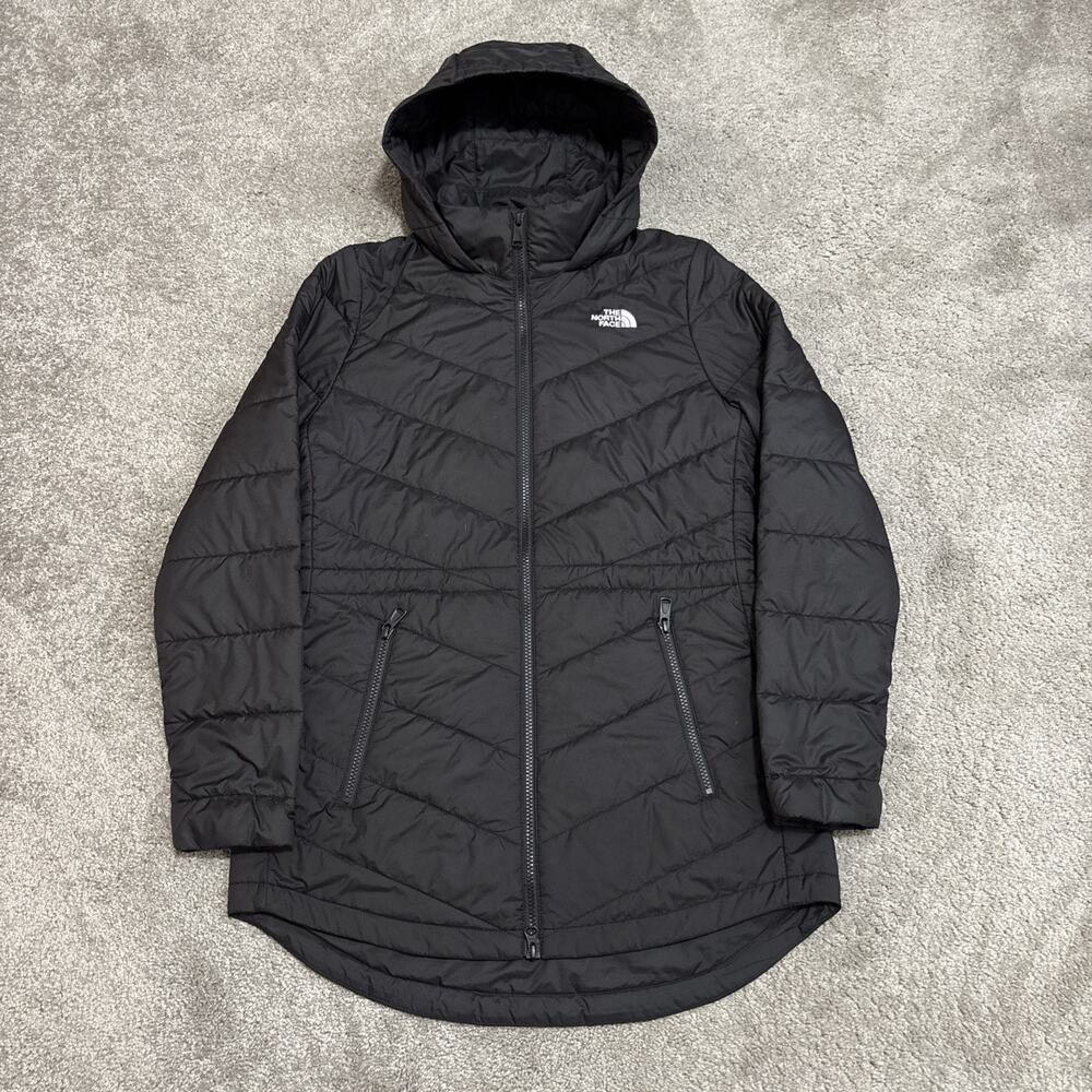 The North Face Hooded Puffer Jacket Womens Size Small Black Full Zip